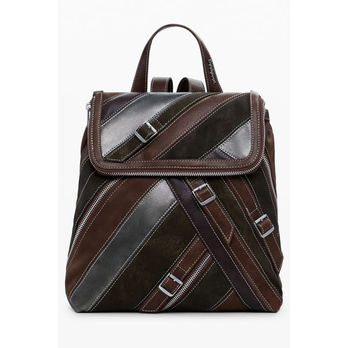 Desigual vrijetijdsrugzak rugzak Fibonacci Hampton Mini Backpack Dark Camel bruine