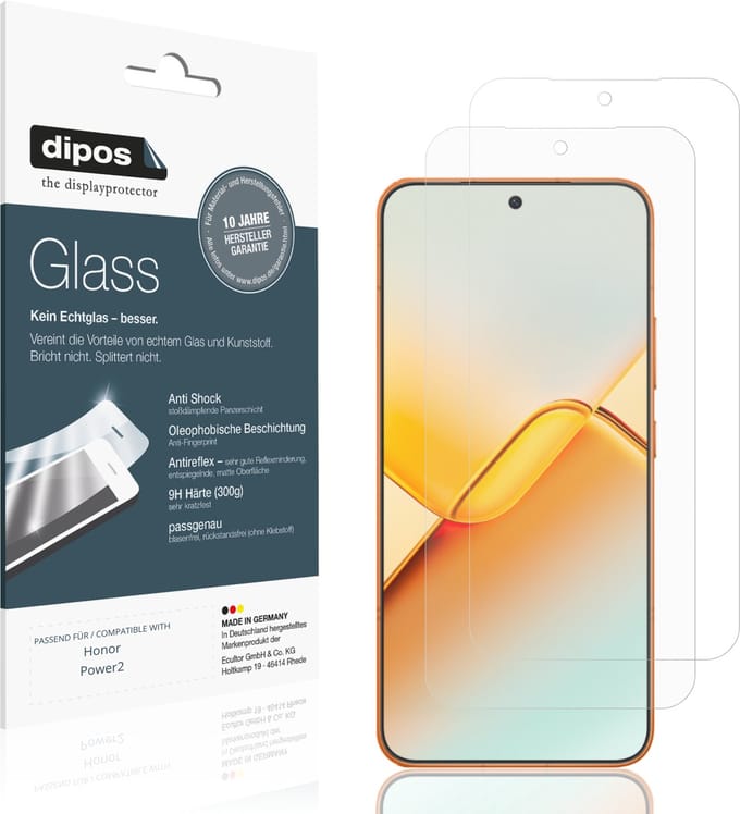 dipos – 2x Matte Pantserfolie geschikt voor Honor Power2 | 9H Screenprotector