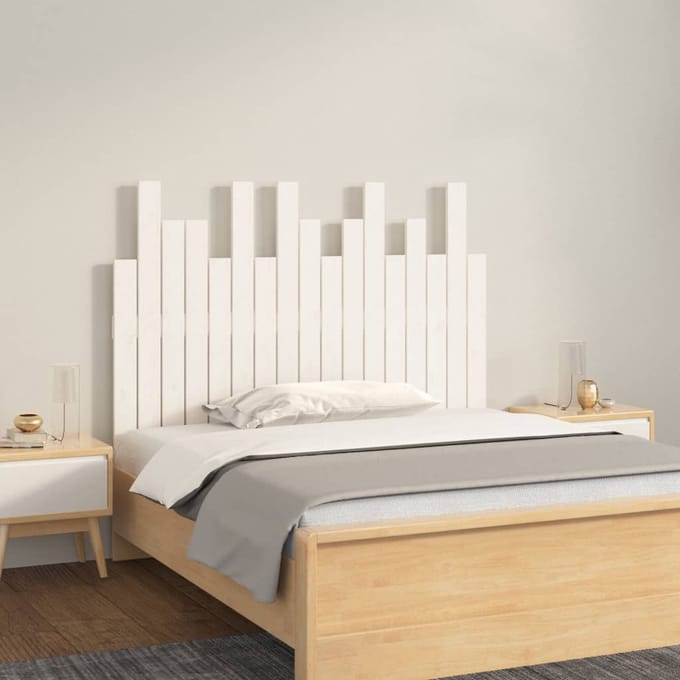 vidaXL - Hoofdbord - wandmontage - 108x3x80 - cm - massief - grenenhout - wit