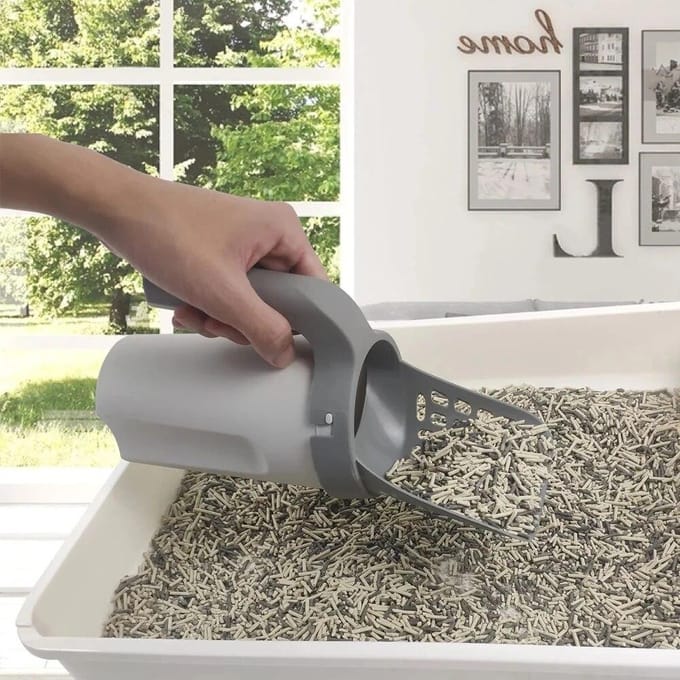 Pelle à litière pour chat, filtre, nettoyage des toilettes, ramasseur de déchets, bac à litière pour chat, autonettoyant, fournitures pour chats, accessoire gris