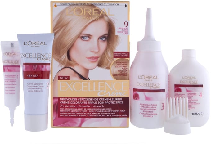 L'Oréal Paris Excellence Crème Zeer Lichtblond 9 - Permanente Haarkleuring - Rijk en levendig kleurresultaat - Haarverf