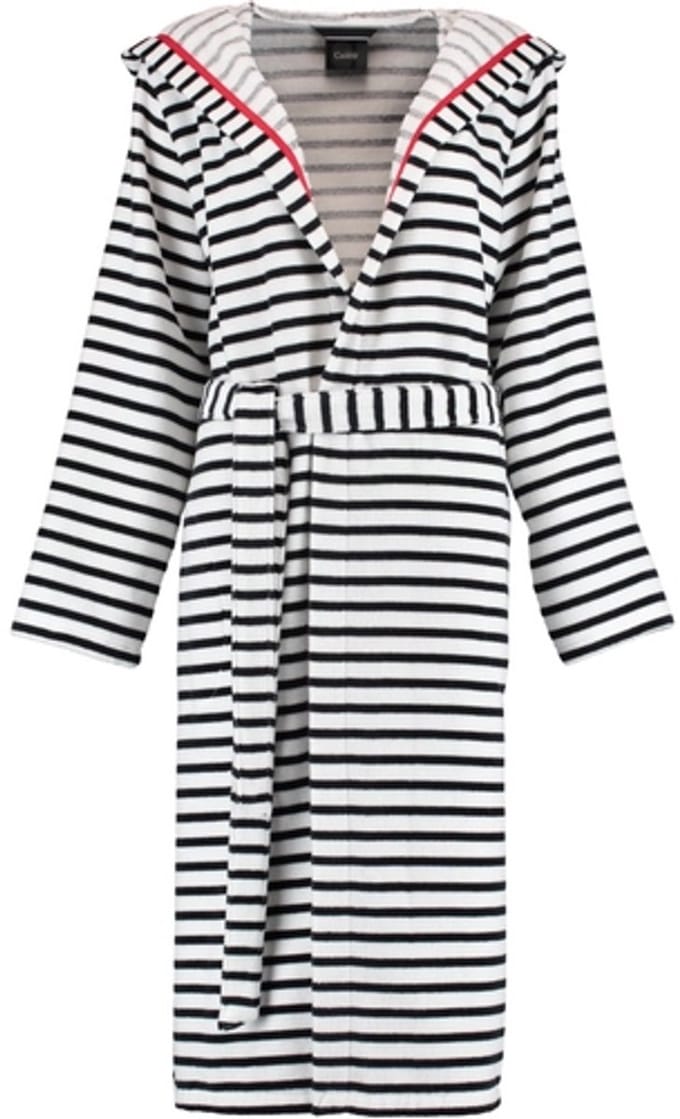 Badjas Cawö Women 1243 Zwart Wit-48