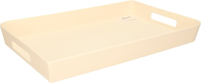 5Five - Dienblad - met handvatten - creme wit - 45 x 30 cm - Serveerblad - kunststof - rechthoek