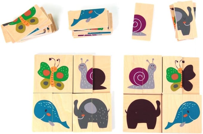 Andreu Toys educatief spel Grappige Schaduwen karton puzzel.