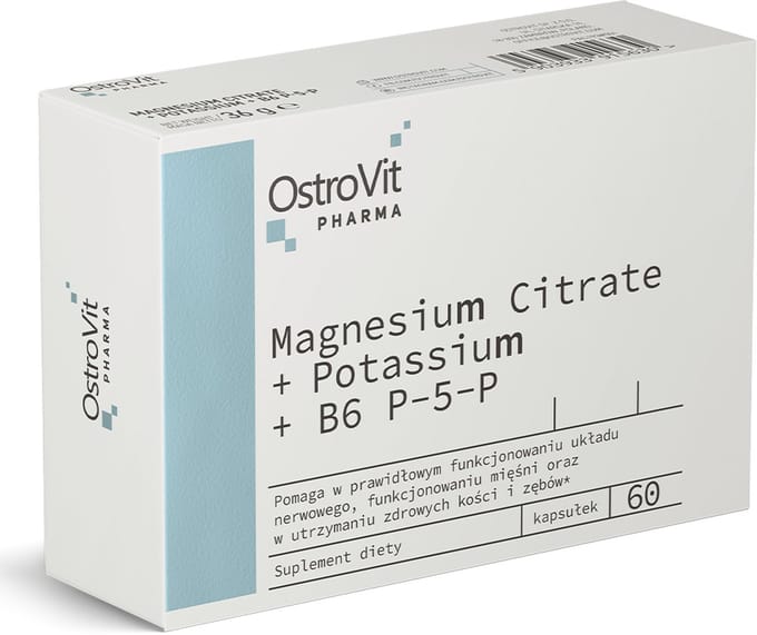 Magnesium Citrate + Potassium + B6 P-5-P - 60 Capsules - OstroVit