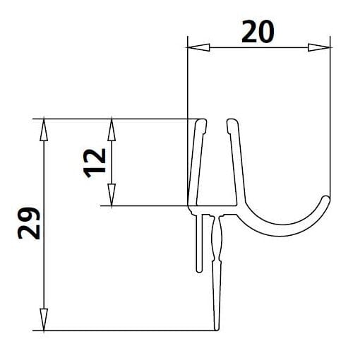 Kermi Liga replacement sealing strips bent for quarter circle LIP55 Art. 2534775
