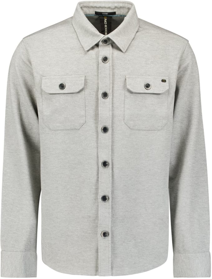 No Excess Overshirt jersey twill grey melange