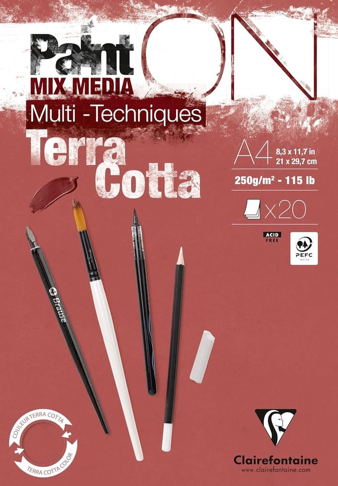 PaintON TERRACOTTA Gelijmd Blok A4, 20 vellen