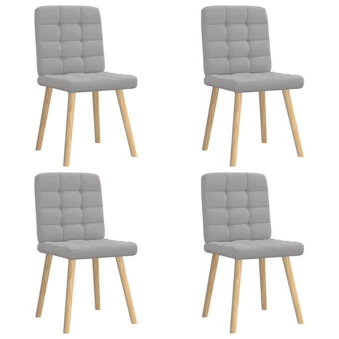 vidaXL Eetkamerstoelen 4 st stof wolk grijs