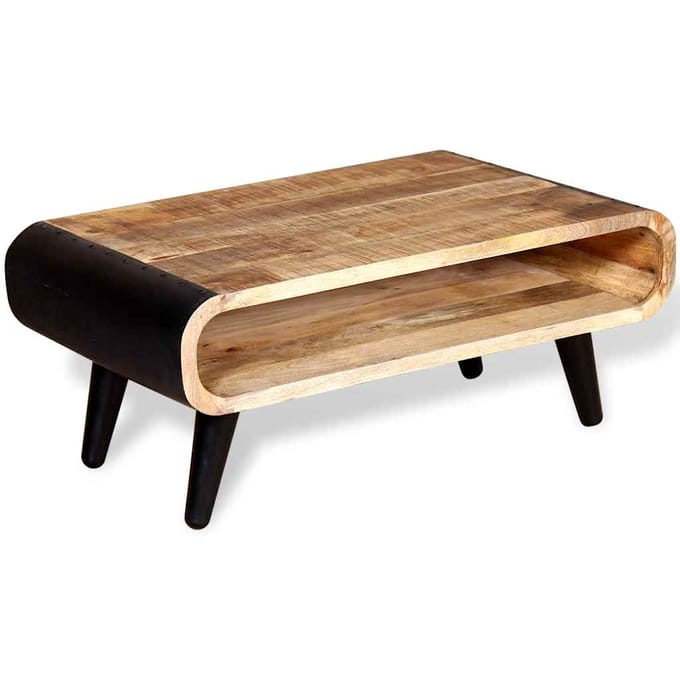 vidaXL - Salontafel - 90x55x39 - cm - ruw - mangohout