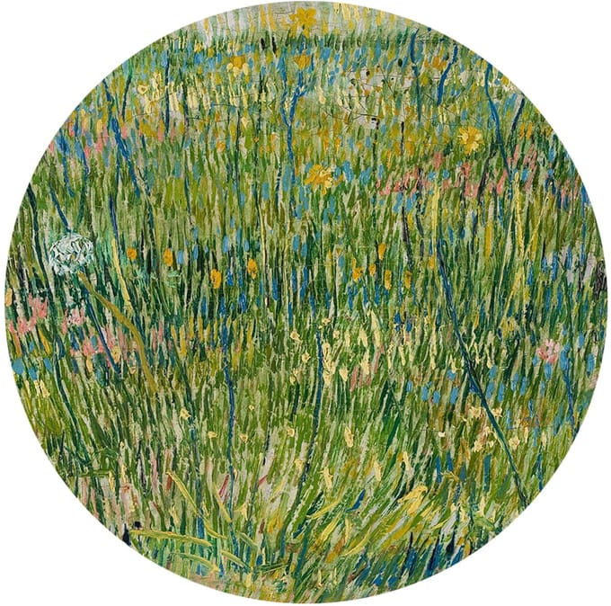 Grasgrond, Vincent van Gogh - Foto op Behangcirkel - ⌀ 80 cm