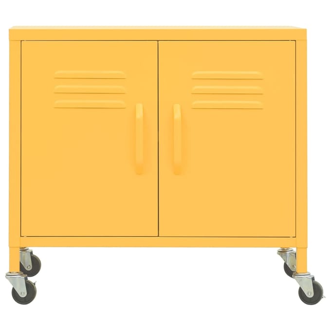 vidaXL - Opbergkast - 60x35x56 - cm - staal - mosterdgeel