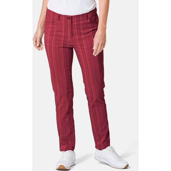 Sportieve broek met structuur van elastisch materiaal - rood - Gr. 21 van Goldner Fashion