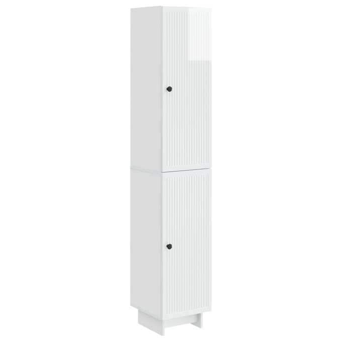 vidaXL - Kast - Set - 2 - st - Hoogglans - Wit - Bewerkt - hout