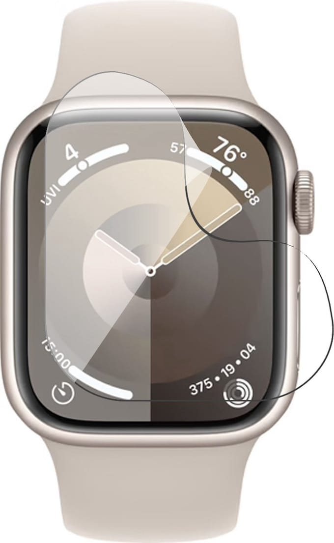 Screenprotector geschikt voor Apple Watch Series 9/8/7 41mm - 1x FlexGuard Screen Protector