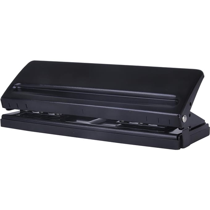 Perforateur de bureau réglable à 6 trous, pour A4 A5 A6 B7, organisateur de planificateur de produits laitiers, classeur à Six anneaux avec capacité de 6 feuilles noir