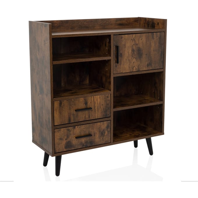 Sideboard / commode MYRDAL 80x30x90 cm 2 laden 1 deur bruin/zwart hjh LIVING
