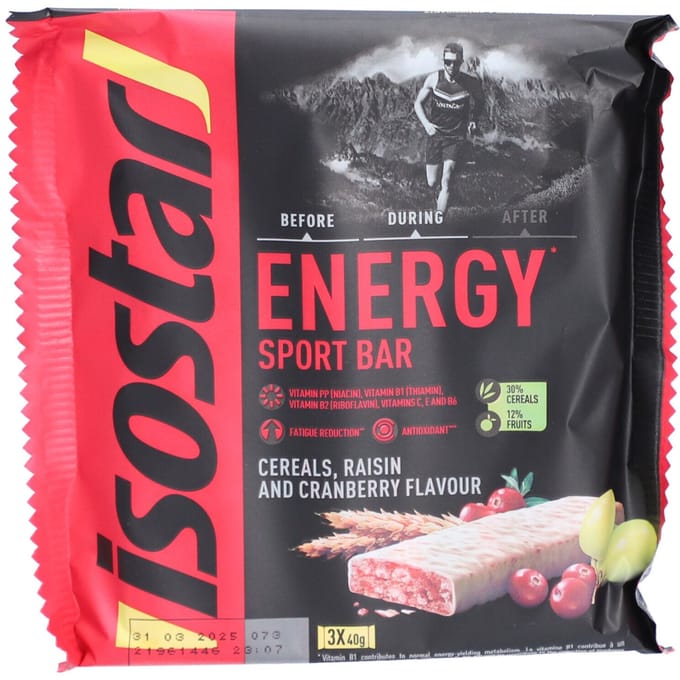 Isostar High Energy Sport Bar Antioxidant Raisin & Cranberry 3-Pack 3x40 Reep