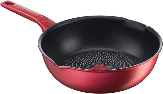 Diepe Koekenpan - Koekenpan - Dagelijks Koken - Dubbele Titanium Laag - 26 cm - Rood