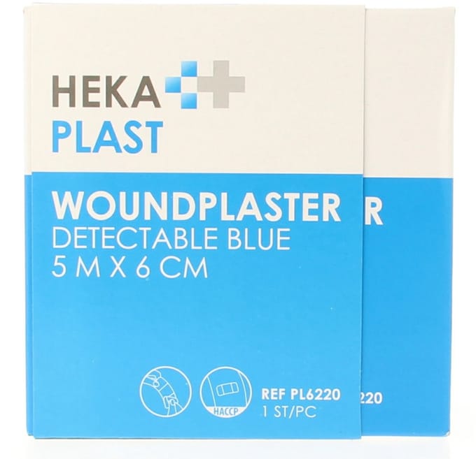 Pleister op rol HACCP 5 m x 6 cm detectable