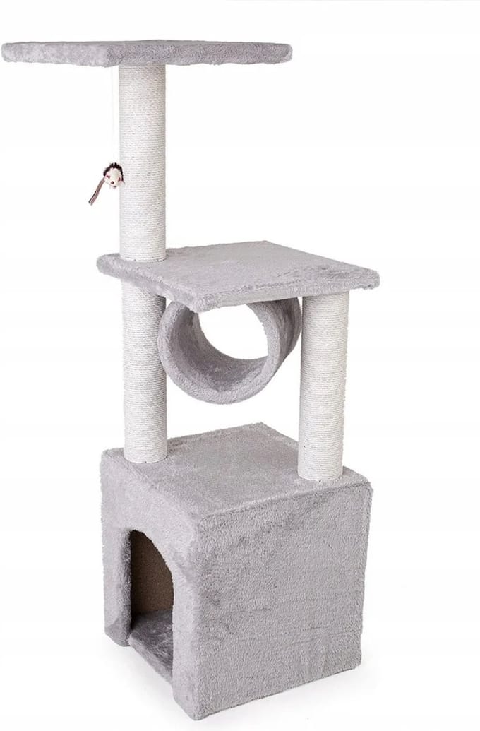 Krabpaal - kattenkrabpaal - 30x30x95cm - grijs