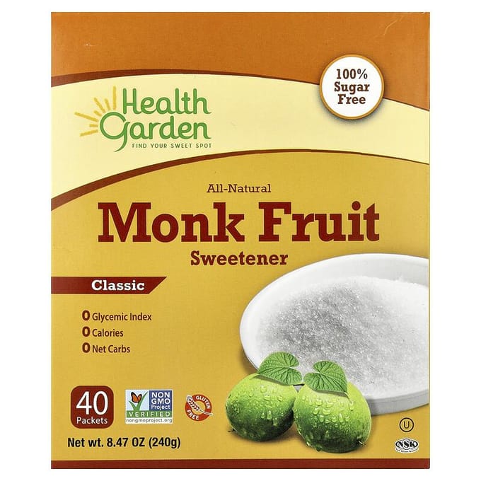Édulcorant Naturel à Base de Fruit du Moine, Classique, Paquet de 40, 0,21 oz (6g) Chaque