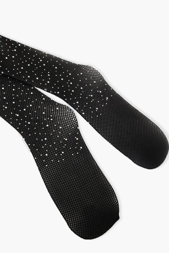 boohoo Dames Crystal Diamante Fishnet Panty's | Black