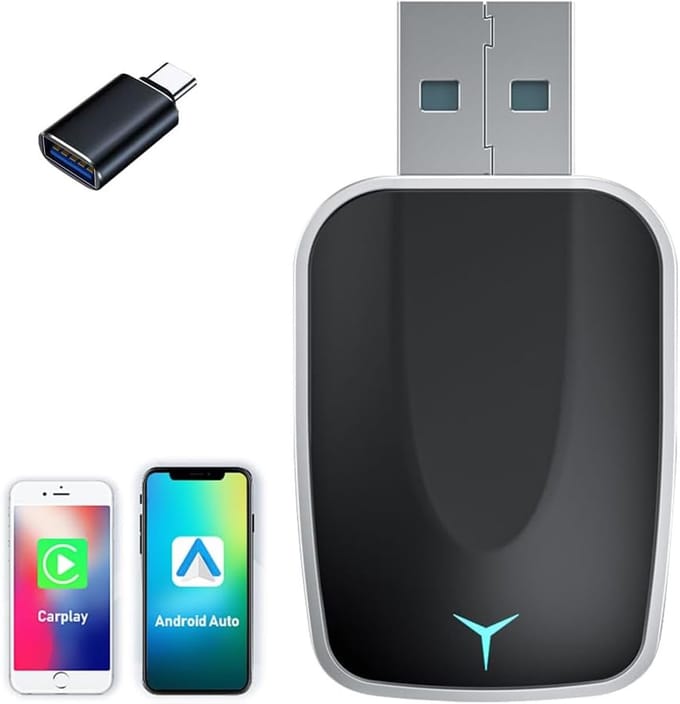 Draadloze CarPlay & Android Auto Adapter 2-in-1 - Plug & Play voor Meer Gemak