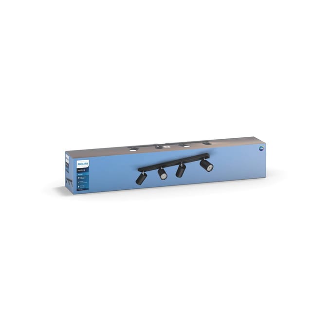 Philips Opbouwspot Kosipo - 4-lichts - Gu10 - Zwart