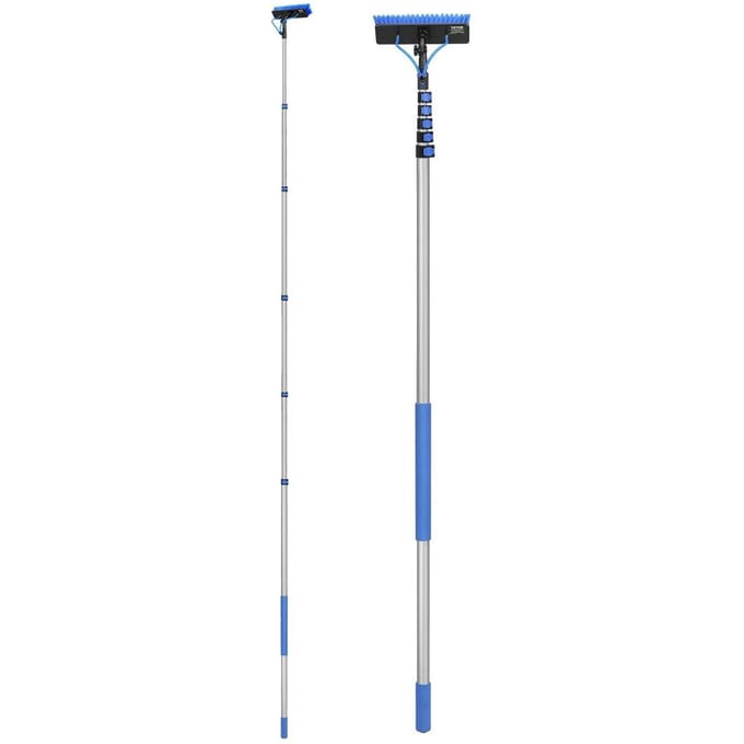 Kit de Poteau à Eau 11m Poteau de Nettoyage de Panneaux Solaires avec Manche Extensible