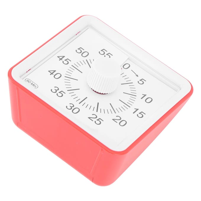 Visuele Timer Stille Rustige Tellen 60 Minuten Afteltimer voor Studenten Keuken Rood rood