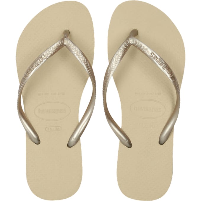 Havaianas Slim Slippers en Sandalen Dames - Beige - Maat 33/34 - Plastic