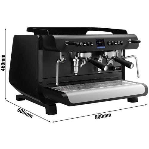 GGM Gastro Siebträgermaschine - 2 Gruppig - Multiboiler - Touch - Preinfusiuonssystem - Schwarz