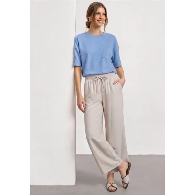 Shirt met ronde hals en textuur