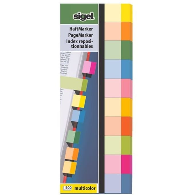 Sigel indexeringsstrookjes 15x50mm 10 kleuren papier index tabs