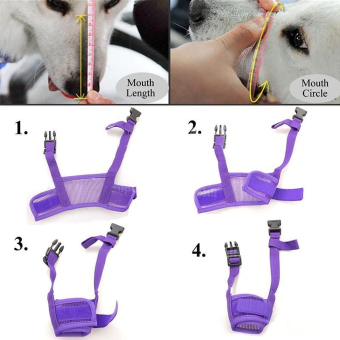 Masque réglable pour chien de compagnie Bark Bite Mesh Mouth Museau Toilettage Anti Stop Chewing XL bleu