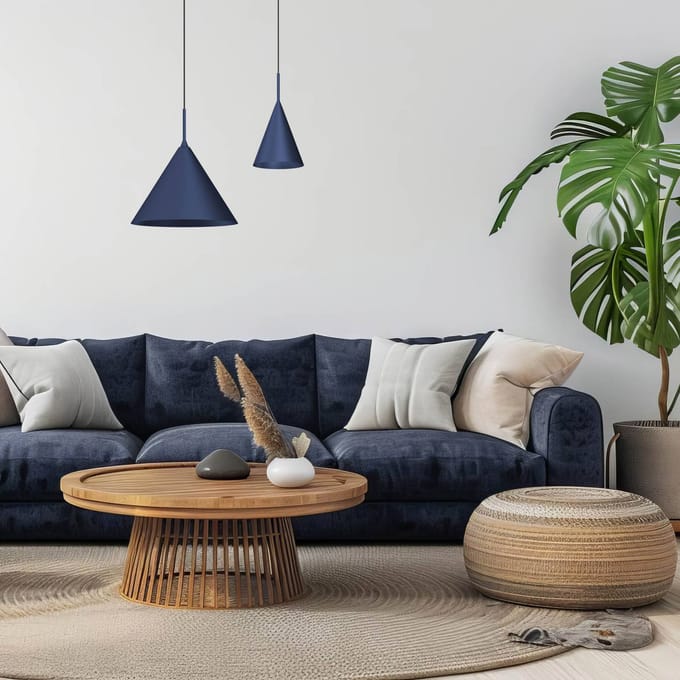 Eko-Light Kapitale hanglamp, blauw, 1-lamp, Ø 32 cm, GX53