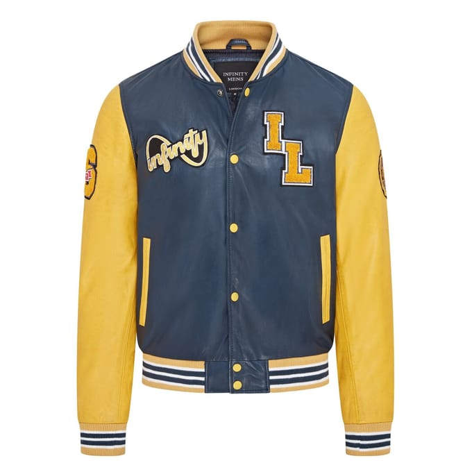 Heren honkbal leren Letterman bomberjack - Ashwood