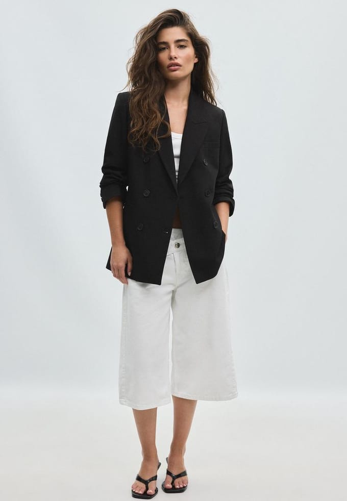 Stradivarius Getailleerde blazer met knopen  Zwart S