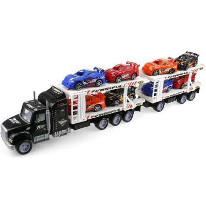 Transporter Truck 64cm met 8 sportwagens Voertuigen Speelgoed voertuigen Diverse speelgoedvoertuigen