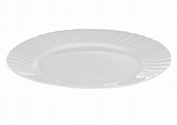 Wit Glazen Dinerbord Plat 25 cm