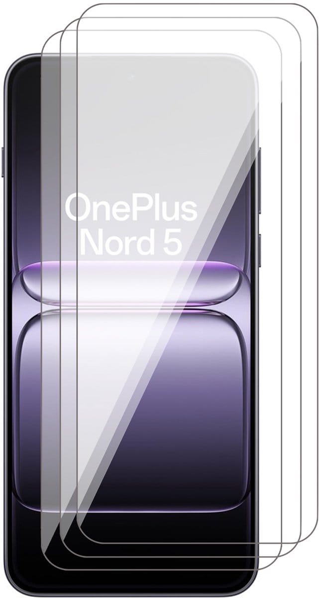 Screenprotector geschikt voor OnePlus Nord 5 - 3x Glas Screen Protector