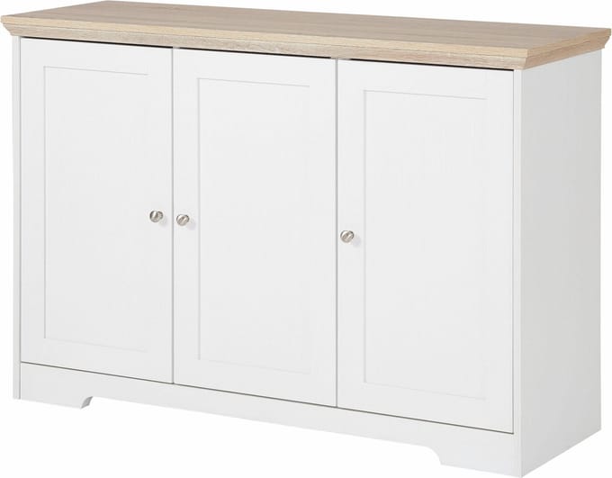 Nanna-Dressoir - 3-deurs - Wit Eiken
