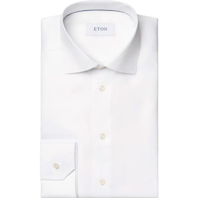 Eton  Lange Mouw Overhemden Wit 100012341