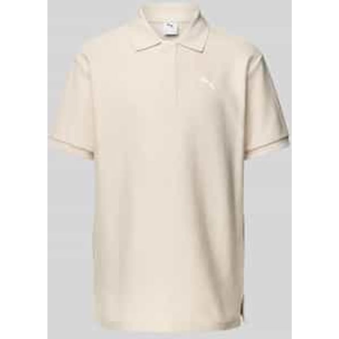 Relaxed fit poloshirt met labelstitching