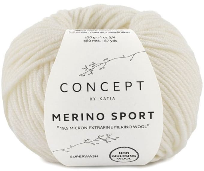 Katia Concept Merino Sport - 01 wit - Wol Garen