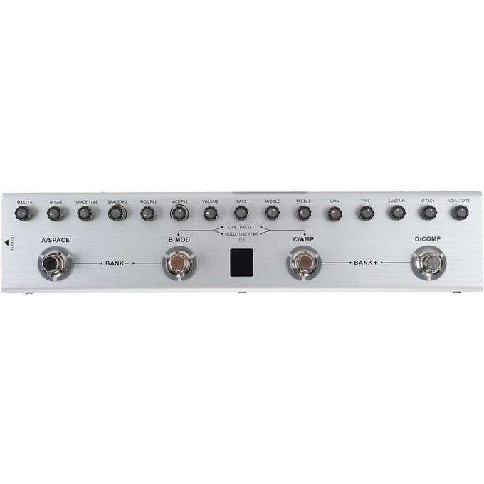Multi-effecten Basgitaarpedaal Digitaal Oplaadbare Elektrische Gitaar Effector 36 Klanken 9 Versterkers 8 IR white