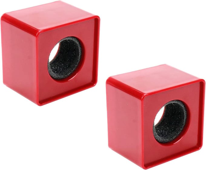 Microfoon Stand - Logo Vlag Station - Interviews Opnemen - Stevig Vierkant Design - 39mm Gat Diameter - Rood