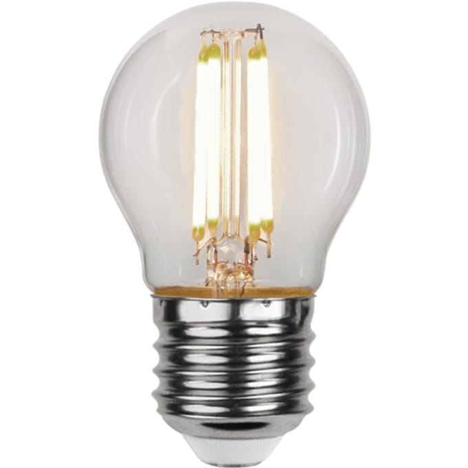 3 standen - Standaard bol - E27 - 4.2W - Warm Wit - 3000K - Filament - Helder