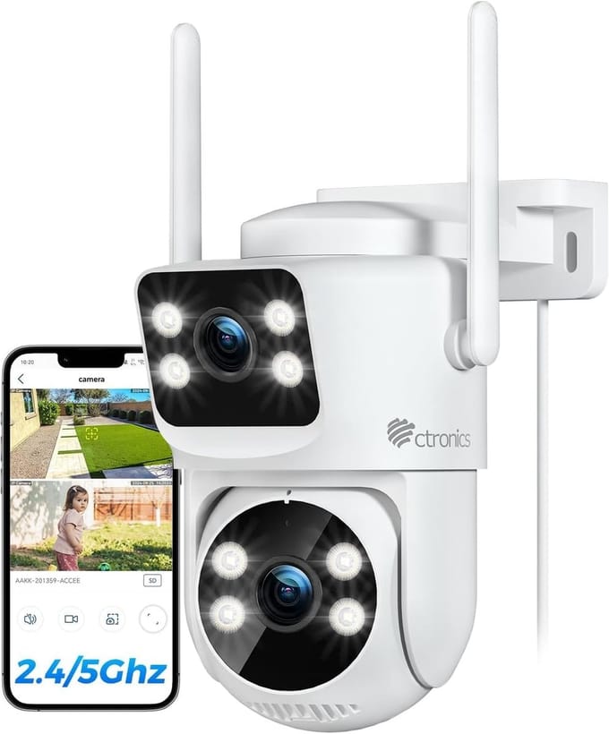 Dual-Lens PTZ Bewakingscamera met 30m Nachtzicht en 24/7 Opname